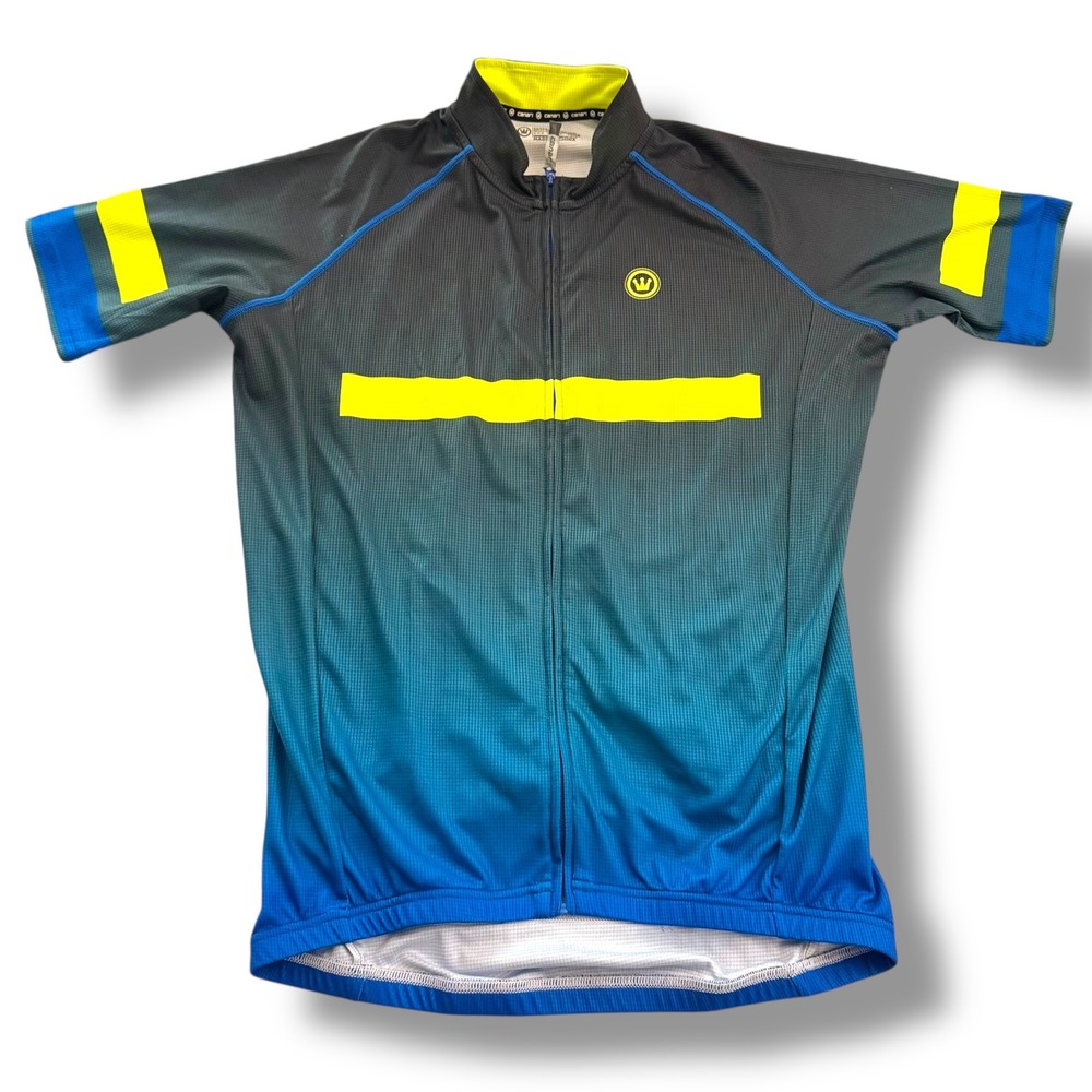 Canari Good Ombre Aero Mens‎ Small Cycling Jersey Short Sleeve Blue Yellow